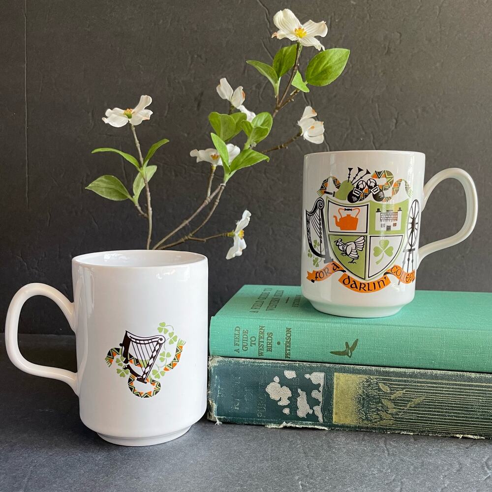 Two Vintage Irish "For A Darlin' Colleen" Mugs